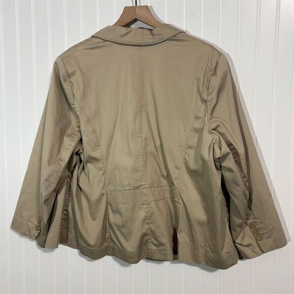 Lane Bryant Tan Blazer Jacket Women’s 26 Cotton Blend Single Button Career Work - Picture 2 of 7